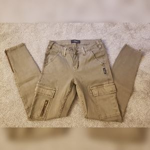 Silver Army Green Skinny Pants